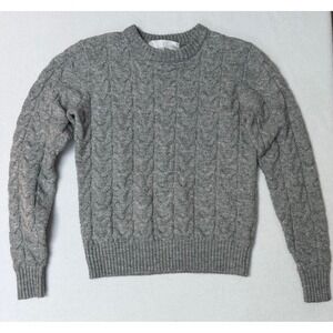 Reserve Fairfax Womens Cable Knit Sweater Gray Crew Neck SWJR3118 Small